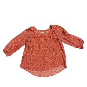 LC Lauren Conrad Terracotta Floral Blouse